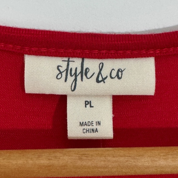 Style & Co Women’s Size Petite Large PL Real Red Sleeveless Embroidered Top New - Picture 3 of 8